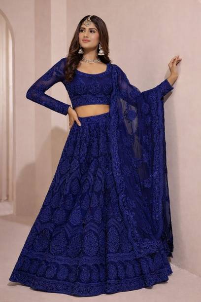 Styloxia Embroidered, Embellished Semi Stitched Lehenga Choli