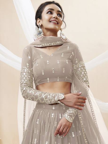 Tasrika Embroidered Semi Stitched Lehenga Choli - Image 4