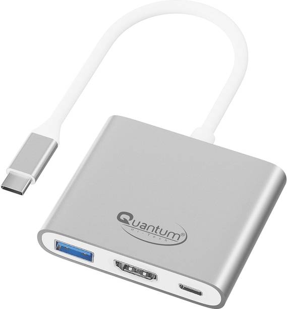 Quantum RK Quantum 3-in-1 USB Type C to Hdmi 4K Adapter QHM7622 USB Hub