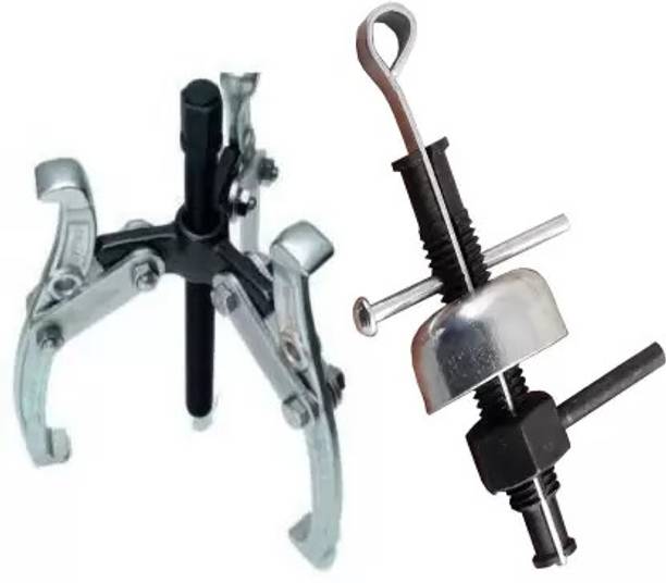 उबोद Combo of 4 Inch Bearing Gear Puller 3 Legs Fan Puller 3 Legs Heavy Chrome Steel लीवर टूल