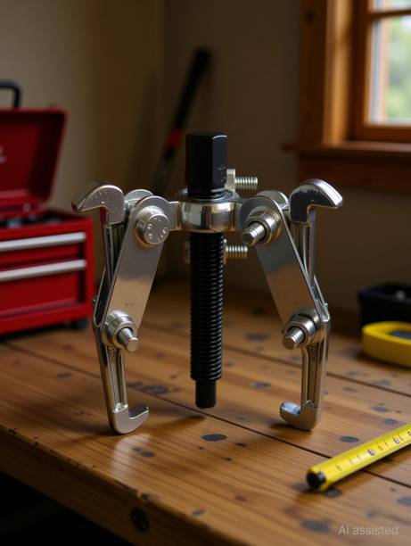GrabMoor Drop Forged 4 inch (100mm) Mechanical Bearing Puller with 3 Legs/Jaws Lever Tool