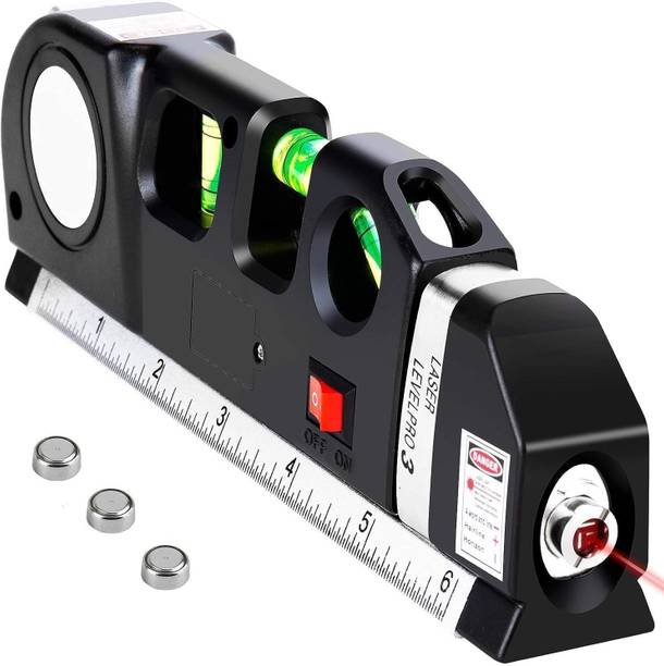 Daccfy Multipurpose Laser Level Kit Standard Cross Line Laser level tool Universal Meter 2 Line Measuring Tape Measurement Levelling Tool Non-magnetic Line Level
