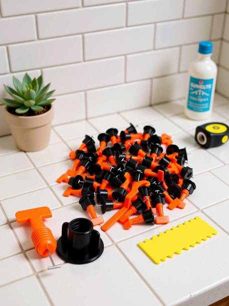 SUNELITE 100 PCS Tile Leveling System Jack With Tiles Spacers 3mm Lever Tool