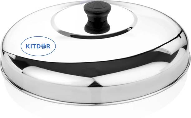 Kitdor Steel Lid with Knob Extra Deep, Medium Size - 26.5 cms | Stainless Steel Cover 10.4 inch Lid Set, Pack of 1