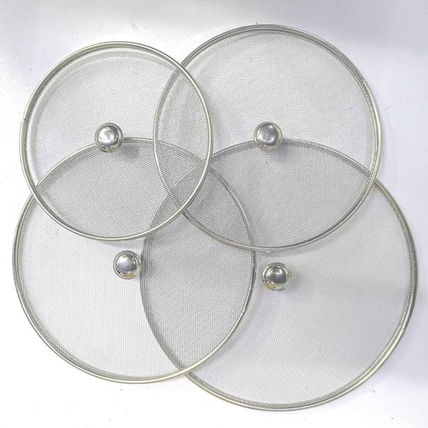 CookoFriends Stainless Steel Food Cover Milk Cover Net Lids Jali 7 inch, 8 inch, 9 inch, 10 inch Lid, Pack of 4