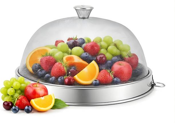 THE PREPPY Silver Net Dish Cover Multipurpose Mesh Dome Food Cover 10 inch Lid, Pack of 1