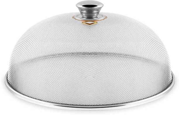 PRABHA Stainless Steel 1 PC Silver Net Dish Cover Multipurpose Mesh Dome Food Cover 10 inch Lid, Pack of 1