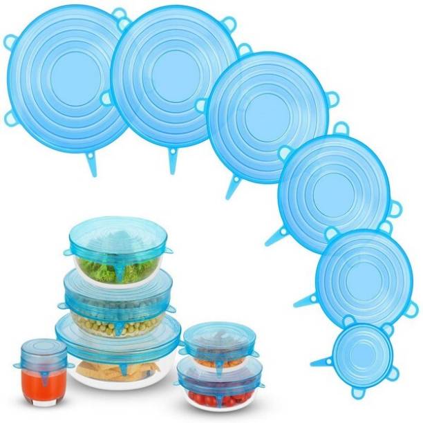 NARV Silicone Stretch Multi size Meal Prep Microwave Reusable Food Safety Lid K12 2.6 inch, 3.8 inch, 4.5 inch, 5.7 inch, 6.5 inch, 8.3 inch Lid Set