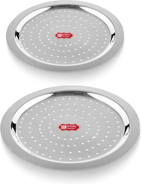 Kitchen Expert Steel Hole Lid Set | Lid Covers for Utensil | Milk Tope Cover | Steel Jali Plate 19.5 inch Lid Set