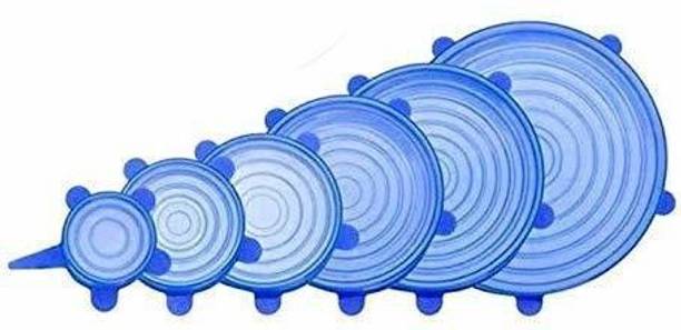 ABlue Clipper Silicone Reusable Safety Stretch Dishwasher Microwave Flexible Lids 10 inch Lid Set, Pack of 6