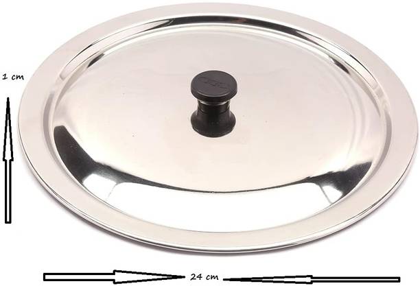 PRV Tope Lids/Tope Cover/Handi Cover/Kadai Cover/ with Nob-Diameter - 24cm 9.5 inch Lid, Pack of 1