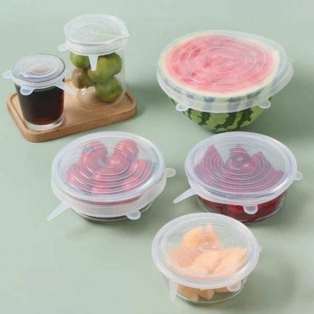 iOrganizo Reusable stretchable food cover lids 10 inch Lid Set, Pack of 6