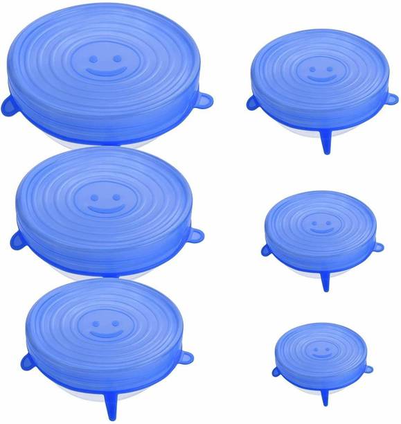ABlue Clipper Silicone Stretch Lids and Covers Set 2.6 inch, 3.8 inch, 4.5 inch, 5.7 inch, 6.5 inch, 7 inch Lid Set, Pack of 6