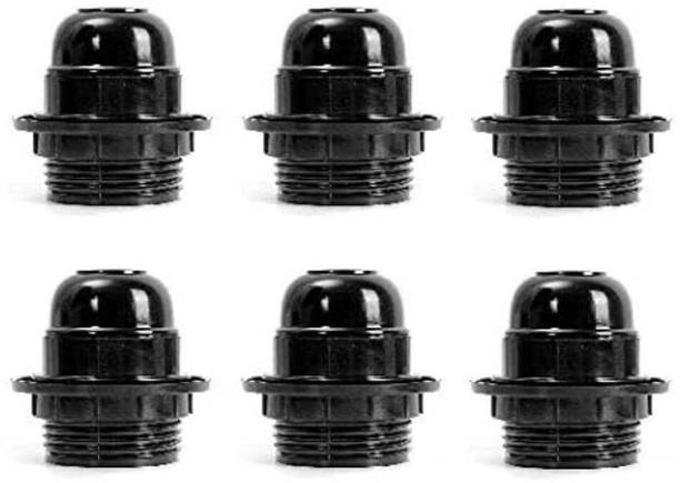 SVDK 6pc Screw Type Holder, E27 Black Ring Type for Table Lamps Lights Plastic Light Socket