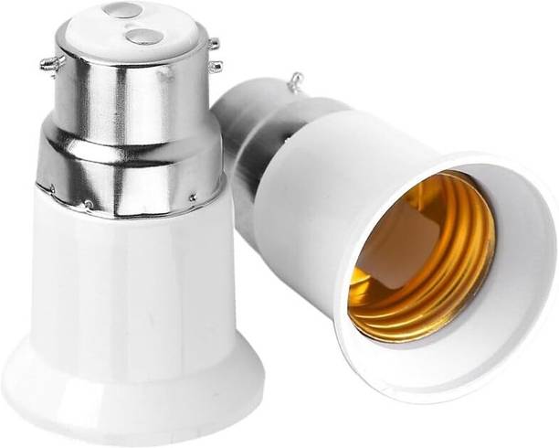 udayog uday B22 to E27 Lamp Base Led Bulb Converter Adapter(pack of 2) white Plastic Light Socket
