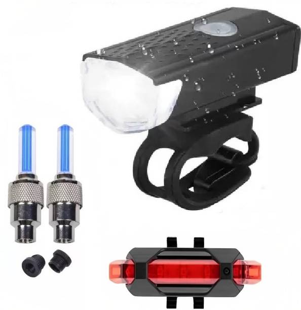 BLACKBELL Rechargeable LED Cycle Light Cycle Tail Light Blue Tyre Valve Light LED Front Rear Light Combo