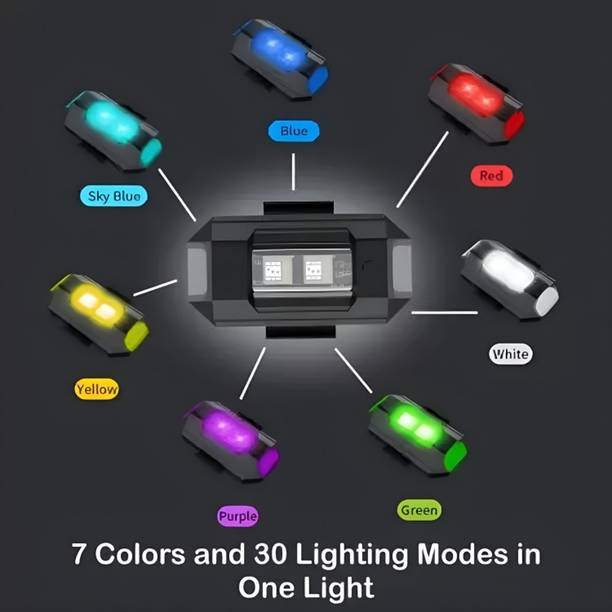 BLACKBELL Universal Safety Small Light 7 Colors, 30 Modes, Cycle, Helmet Light LED Helmet Strip Light
