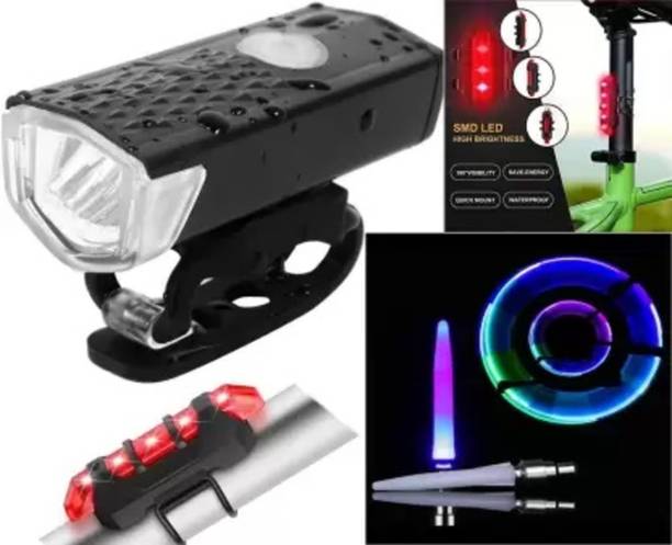 BLACKBELL Rechargeable LED Cycle Light Cycle Tail Light Tyre Valve Light LED Front Rear Light Combo