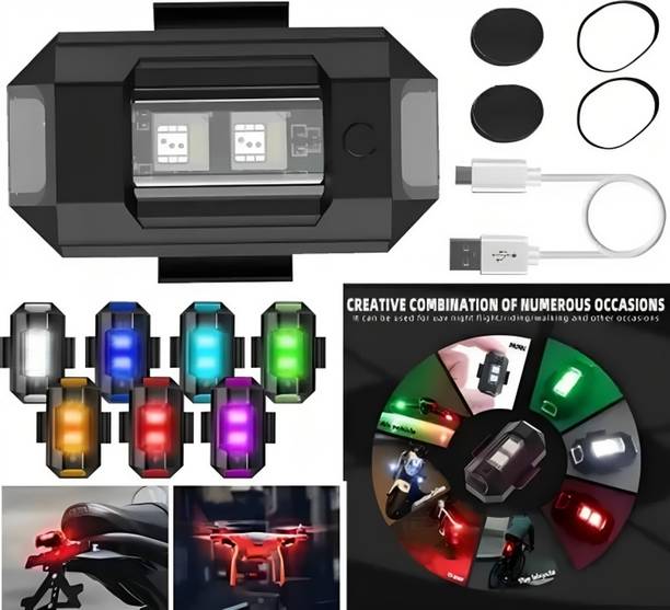 BLACKBELL Universal Safety Small Light 7 Colors, 30 Modes, Cycle, Helmet, Motorbike 1 Pc LED Rear Break Light