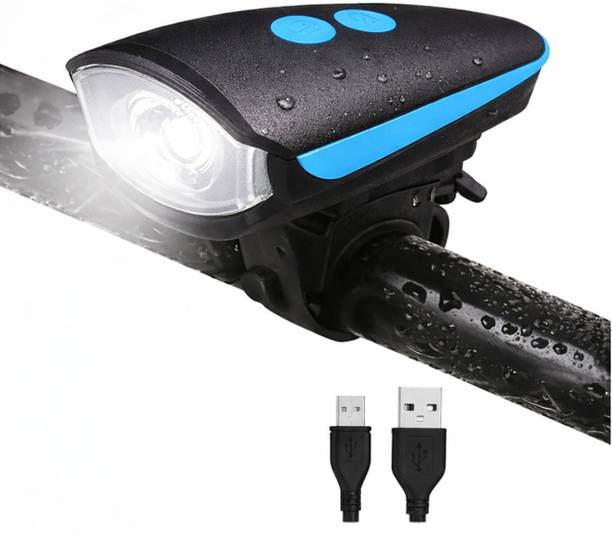Fitness Scout Ultra Bright Bike Lights Set with Horn, Bicycle Front Headlight,USB Rechargeable LED Front Light
