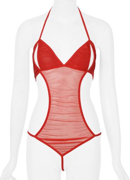 SSoshhub Babydoll Set Solid Red Lingerie