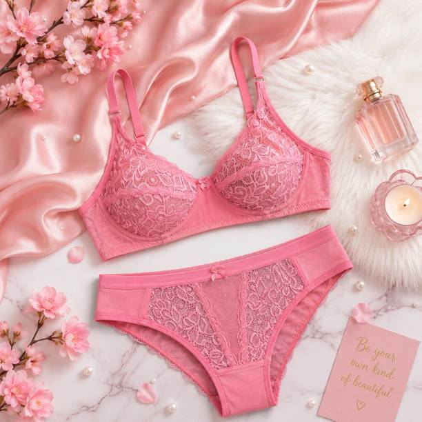 Svaha Floral Print Pink Lingerie Set