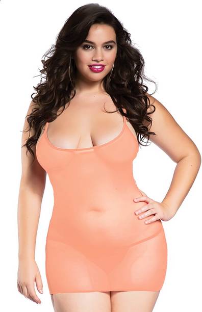 SSoshHub Babydoll Set Solid Orange Lingerie Set