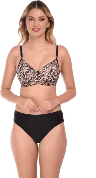 Bra & Panty Set Printed Multicolor Lingerie Set