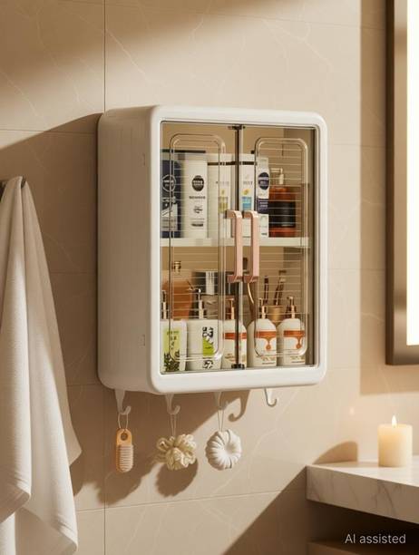 KUVYA Wall Mounted Bathroom Cabinet Plastic Wall Shelf