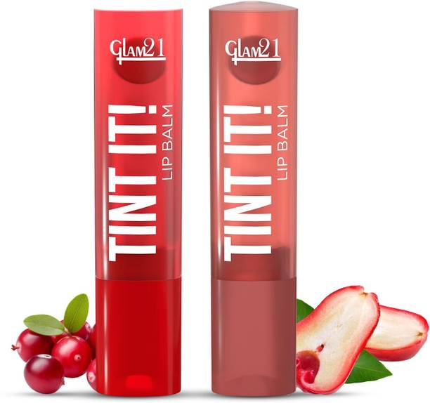 Glam21 Tint it LipBalm Everyday Hydration with SPF15 & Vit-E | Shea Butter Avocado Oill Rose Apple & Cranberry
