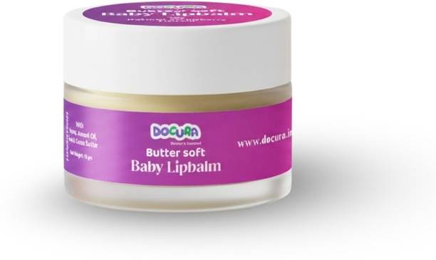 DOCURA Butter Soft Baby Lip Balm Nourishes Dry Lips with Coconut Oil & Shea Butter Strawberry