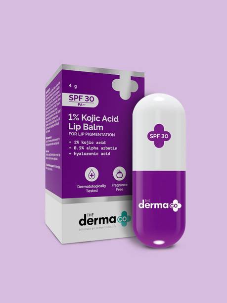 The Derma Co 1% Kojic Acid Lip Balm With Alpha Arbutin & Hyaluronic -Treats Pigmentation [Natural]