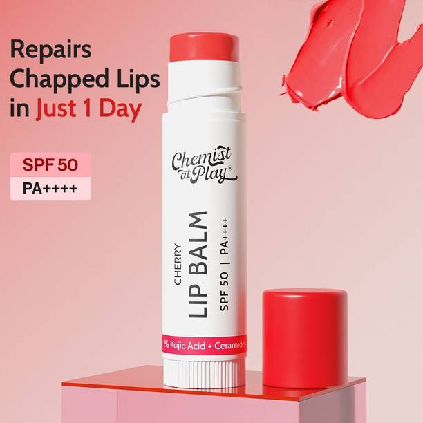 Chemist at Play Cherry Lip Balm | Repairs Chapped Lips | Brightens Dark Lips | 1% Kojic Acid Cherry