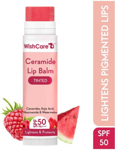 WishCare Tinted Ceramide Lip Balm with SPF50 PA+++ - Kojic Acid & Niacinamide Raspberry