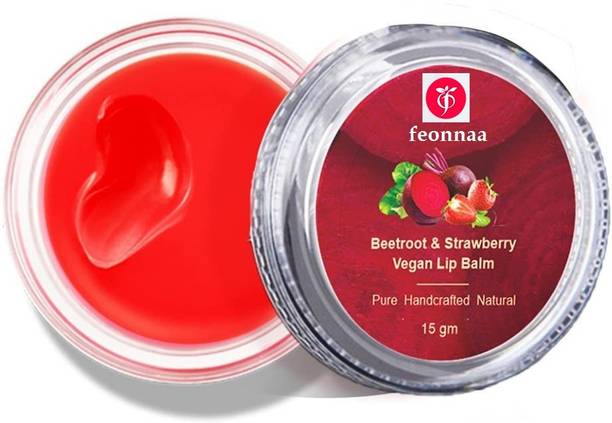 Feonnaa Organic Soft Lip Balm for Naturally Pinkish Soft & Smooth Lips Strawberry
