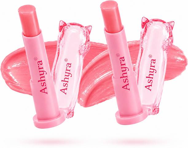 Ashyra Pack of 2 Cute Cat Lip Balm | Hydrating Tinted Lip Balm for Soft Lips Mixed Fruit