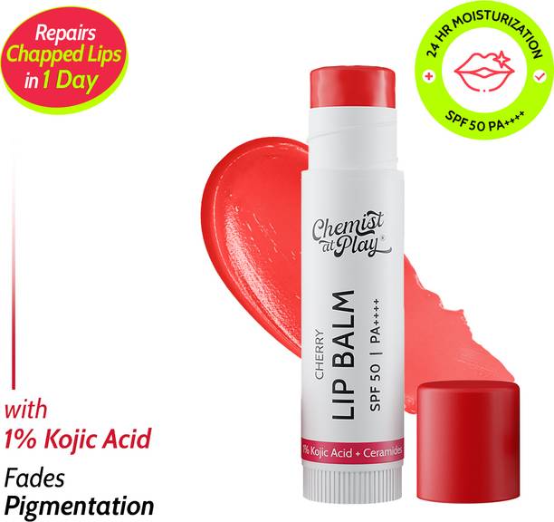 Chemist at Play Cherry Lip Balm | Repairs Chapped Lips | Brightens Dark Lips | 1% Kojic Acid Cherry