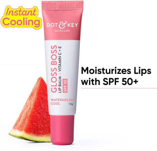 डॉट एंड की Vitamin C + E Watermelon Cool Lip Balm SPF 50+ PA+++ for Soft Lips,Tinted