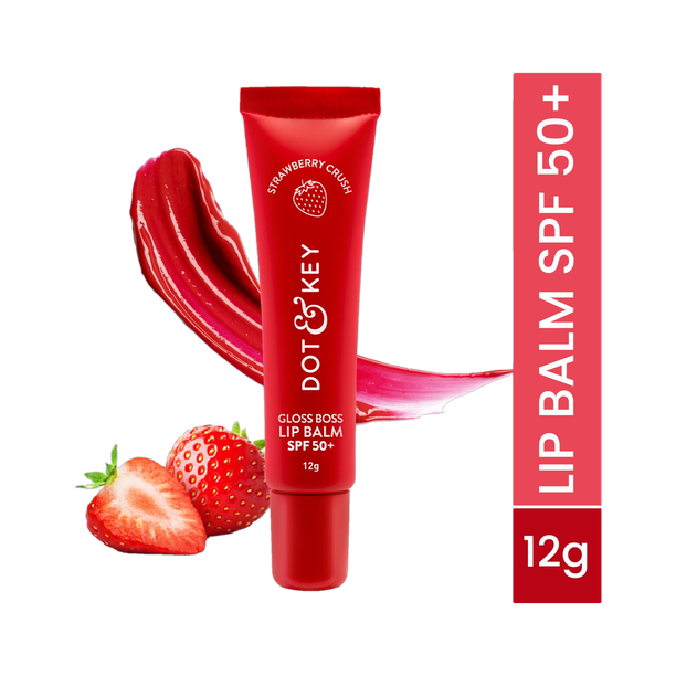 Dot & Key SPF 50 Lip Balm for Moisturization,Soft,Naturally Pink Lips,Strawberry Strawberry