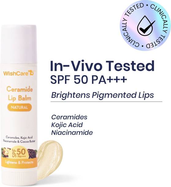 WishCare Ceramide Lip Balm for Women & Men with SPF50 -Brightening Lipbalm for Dark Lips Natural