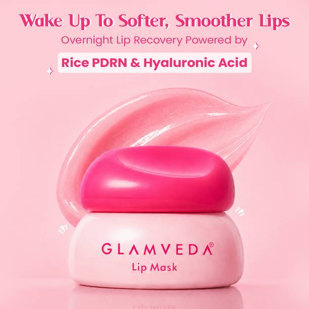 GLAMVEDA Rice PDRN Lip Recovery Mask with Hyaluronic Acid for Overnight Lip Care Chocolate
