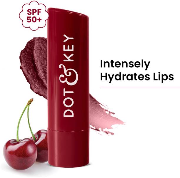 Dot & Key Barrier Repair Hydrating Lip Balm SPF 50 | Cherry Crimson |Soft Tinted Chapstick Cherry