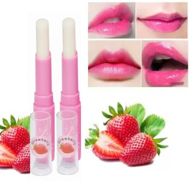 Hidden Beauty 2 Pc of Lip Winter or summer Balm Lip Care with Vitamin C Strawberry