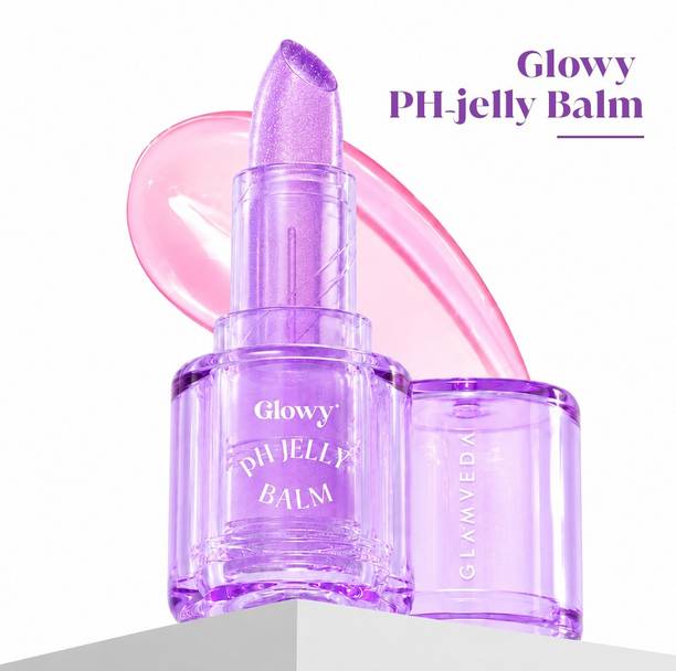 GLAMVEDA Glowy pH Jelly Balm with Custom Pink Tint Hydration & Shimmer Lip Care Berry