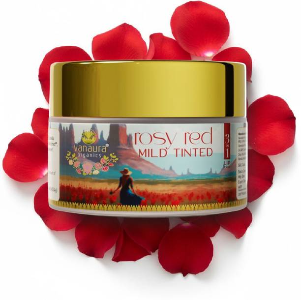 vanaura organics Rosy Red 3-in-1 lip balm - tinted 15g Rose