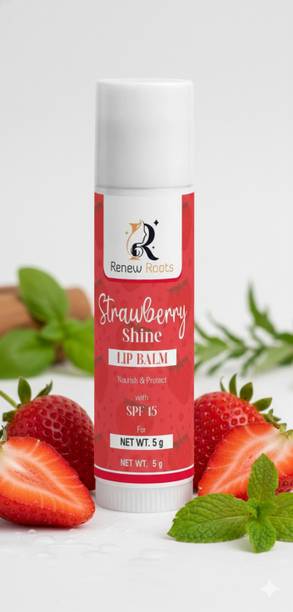 renew roots Strawberry Lip Balm | Fruity Moisturizer for Soft, Smooth & Healthy Lips Strawberry