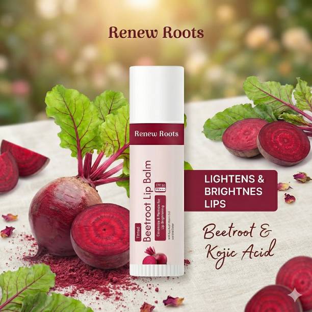 renew roots Beetroot Lip Balm for Dry & Chapped Lips | Natural Lip Tint Beetroot