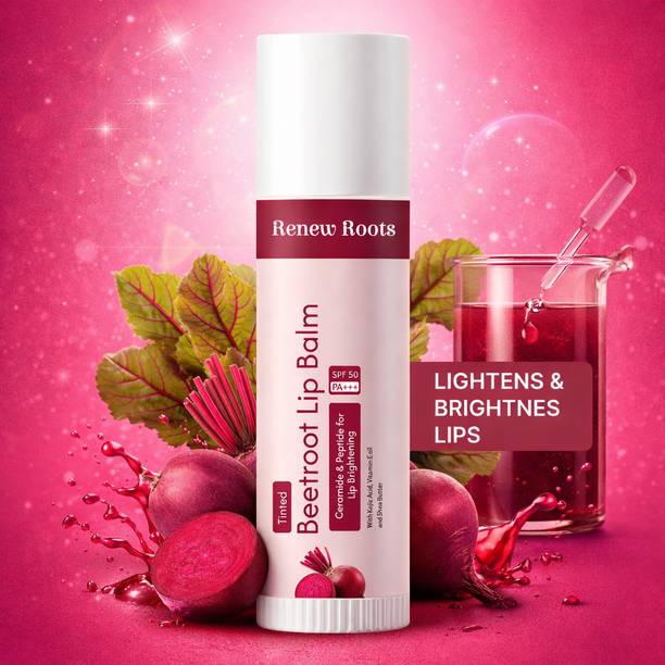 renew roots Beetroot Lip Balm for Men & Women | Soft Pink Lips | Daily Lip Care Beetroot