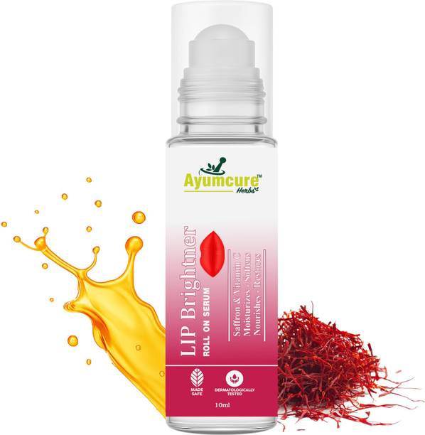 Ayumcure Lip Brightening Roll On Serum | For Dark, Dry & Pigmented Lips with Saffron & Vitamin C