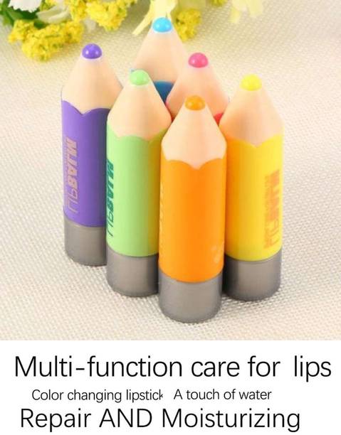 Neycare Best Lips Trending Lipstick Mix Color Lip Balm Pack of 6 Fruits, BERRY, CHERRY, APPLE, Kiwi